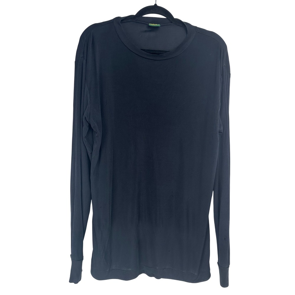 Cabelas 100% Silk Long Sleeve Thermal Base Layer Top Black XL Tie Bottom